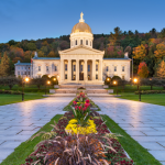 Vermont State House in Montpelier at Dusk